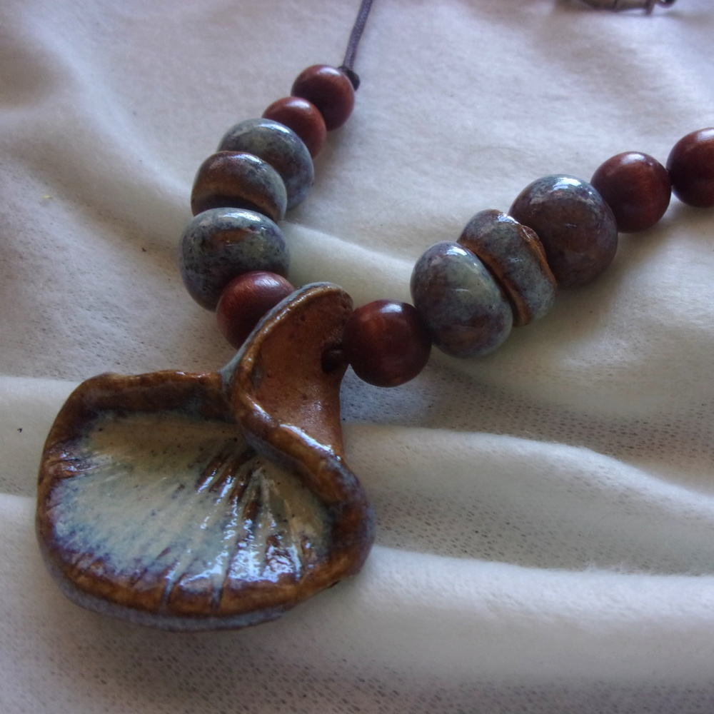 Clay flower necklace